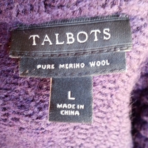 Talbot's purple merino wool sweater blazer - Picture 8 of 9